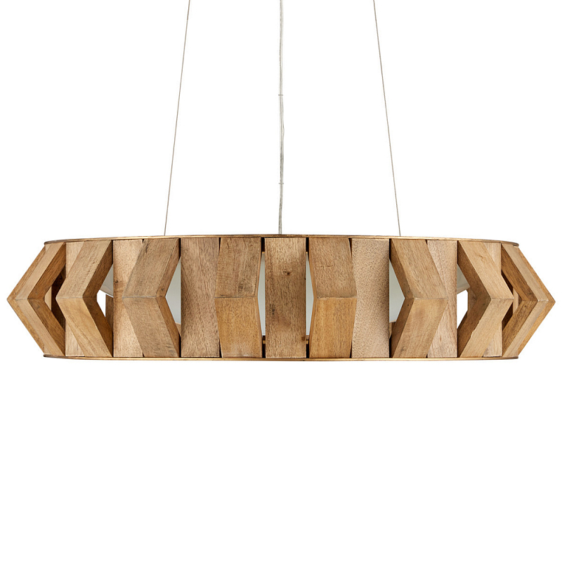 Люстра круглая из толстых деревянных реек Wooden Slats Коричневый Люстра круглая из толстых деревянных реек Wooden Slats Коричневый в Барнауле | Loft Concept
