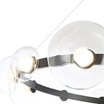 Люстра подвесная круглая с 12-ю прозрачными куполообразными плафонами и черным металлическим основанием Flos Wireline Lighting варинант исполнения - 4 | Loft Concept в Барнауле