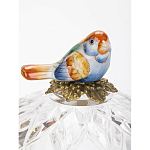 Конфетница с бронзовой ручкой и фарфоровой птичкой на крышке Eden Garden варинант исполнения - 3 | Loft Concept в Барнауле