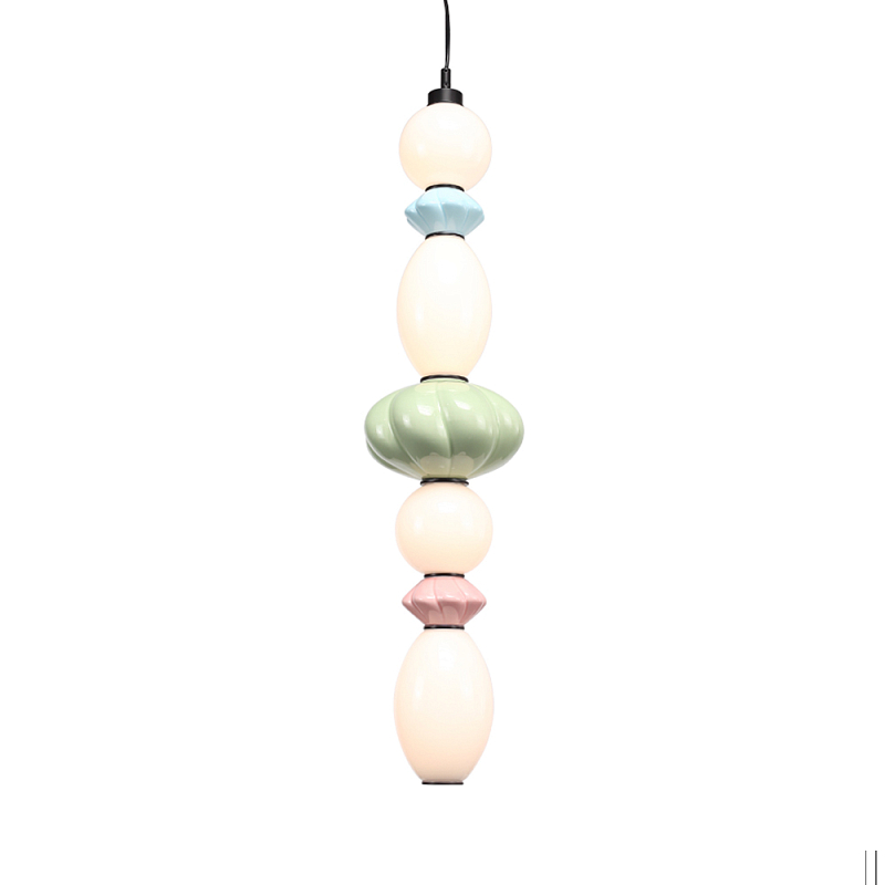 Подвесной светильник фигурный с керамическими элементами 32W LED Fragrant Light Зеленый Голубой Розовый в Барнауле | Loft Concept 