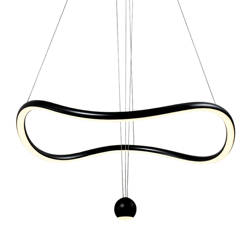 Подвесной светильник волнообразной формы LED 35W 3000K Infinity Черный Белый в Барнауле | Loft Concept 