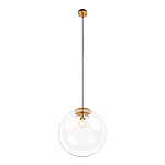 Подвесной светильник со стеклянным прозрачным плафоном в форме шара и золотыми металлическим акцентами 30 ClassiCon варинант исполнения - 2 | Loft Concept в Барнауле