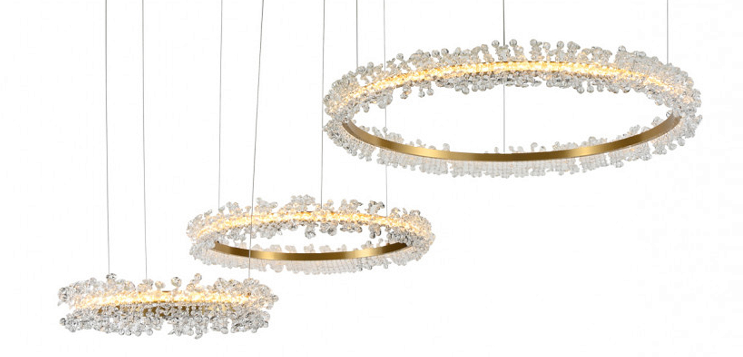 Люстра Crystal round chandelier 3 кольца Латунь Люстра Crystal round chandelier 3 кольца Латунь - Loft-Concept в Барнауле