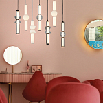 Подвесной светильник из дымчатого стекла цилиндрической формы с чёрным металлическим основанием Hiding secrets варинант исполнения - 9 | Loft Concept в Барнауле