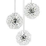 Подвесной светильник с 3-мя плафонами Crystal Dandelions Chrome Hanging Lamp варинант исполнения - 1 | Loft Concept в Барнауле