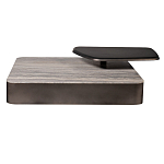 Столик журнальный квадратный  с полкой Sculptural Marble Accent с мрамором  варинант исполнения - 3 | Loft Concept в Барнауле