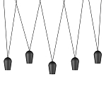 Подвесной светильник черными плафонами на длинных пересекающихся тросах Construction варинант исполнения - 1 | Loft Concept в Барнауле