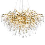 Люстра подвесная с прозрачными стеклянными подвесками в форме капель Диаметр 100 см Droplet Chandelier варинант исполнения - 7 | Loft Concept в Барнауле