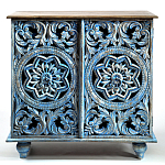 Комод с резным фасадом Blue Carved Chest of Drawers варинант исполнения - 1 | Loft Concept в Барнауле
