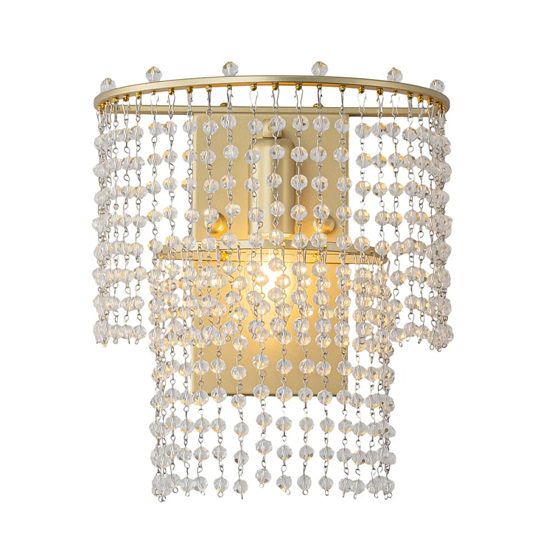 Бра с каскадами кристаллов Crystal Rains Прозрачный Золотой в Барнауле | Loft Concept 