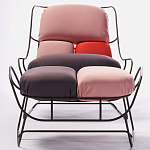 Дизайнерское разноцветное кресло на металлическом каркасе с подставкой для ног Poltronova Plasma Armchair варинант исполнения - 5 | Loft Concept в Барнауле