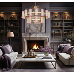 Люстра двухъярусная круглая с текстурными цилиндрическими плафонами Glimpse варинант исполнения - 5 | Loft Concept в Барнауле