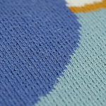 Плед из хлопка синего цвета с абстрактным принтом Elysian Flow Ocean варинант исполнения - 3 | Loft Concept в Барнауле