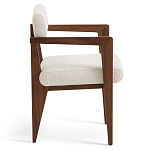Кресло обеденное Alcove White Boucle из массива ореха варинант исполнения - 3 | Loft Concept в Барнауле