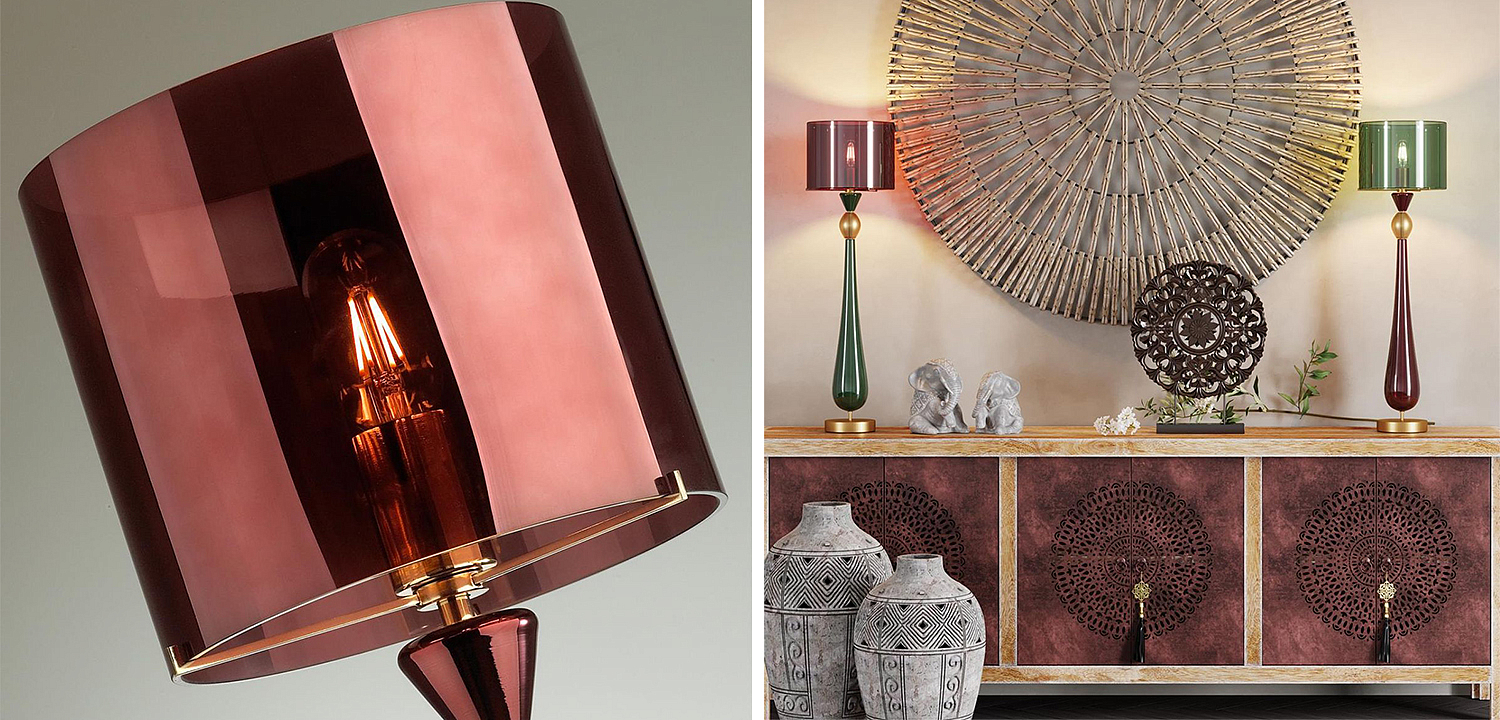 Настольная лампа Roser Burgundy Green Table Lamp Настольная лампа Roser Burgundy Green Table Lamp - Loft-Concept в Барнауле