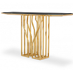 Консоль с чёрной столешницей и золотым фигурным основанием Cosmo варинант исполнения - 2 | Loft Concept в Барнауле