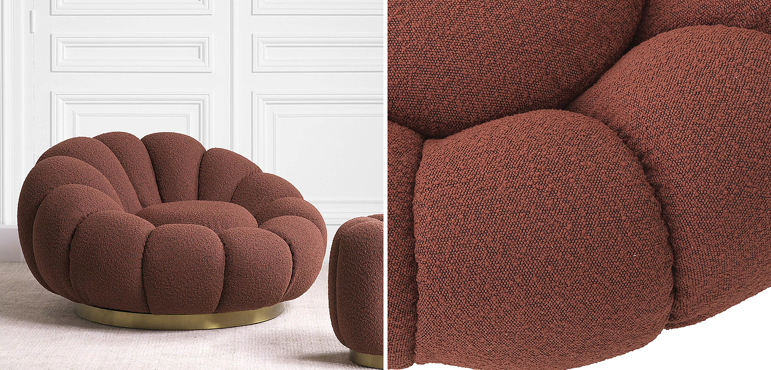 Кресло Eichholtz Swivel Chair Mello Boucle Rouge Кресло Eichholtz Swivel Chair Mello Boucle Rouge - Loft-Concept в Барнауле