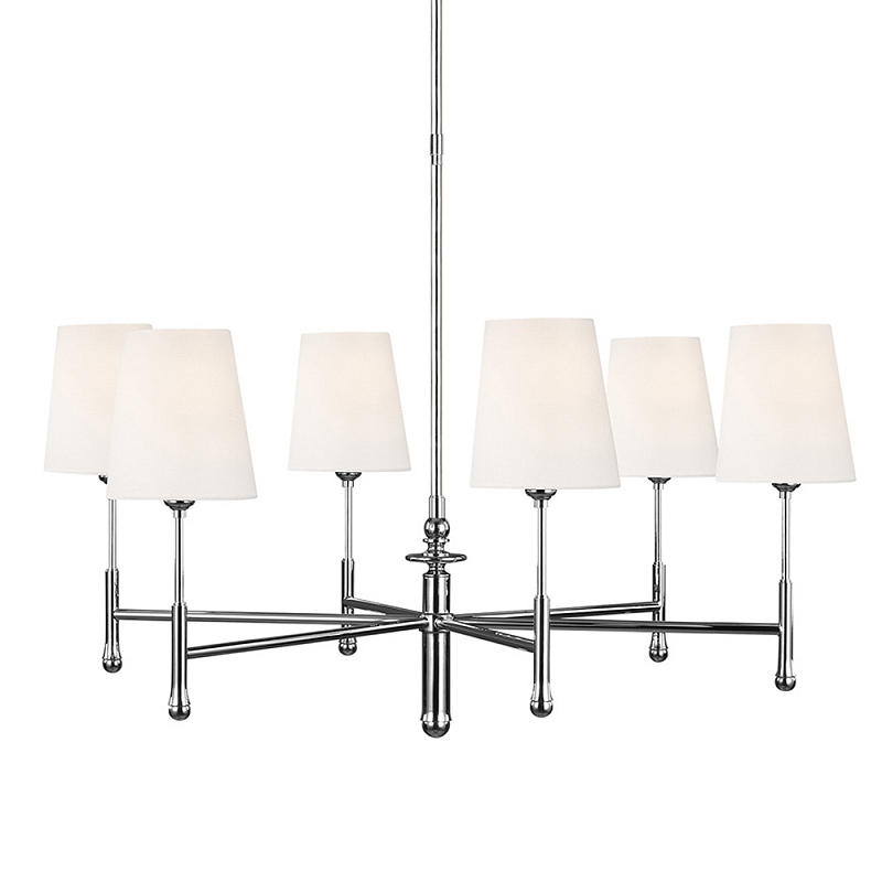 Люстра с 6-ю белыми конусными плафонам Generation Lighting Латунь Белый Бежевый в Барнауле | Loft Concept 