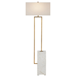 Торшер с прямоугольным абажуром на белом мраморном основании Asymmetry on Marble варинант исполнения - 1 | Loft Concept в Барнауле