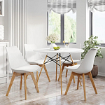 Стул с основой из пластика и мягким сиденьем Arvika White варинант исполнения - 8 | Loft Concept в Барнауле