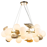 Люстра круглая на золотистом каркасе с белыми стеклянными плафонами Zest of Light варинант исполнения - 1 | Loft Concept в Барнауле