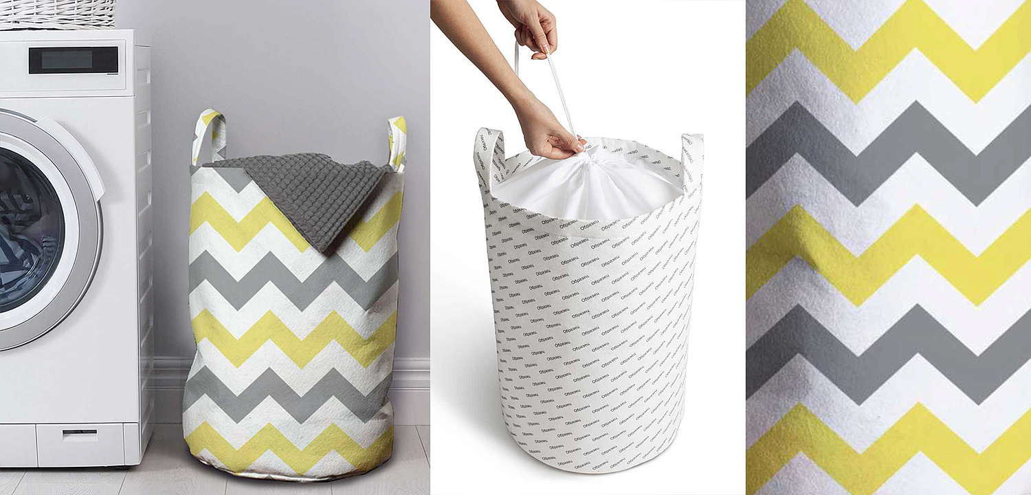 Корзина Mustard and Gray Chevron II Basket Корзина Mustard and Gray Chevron II Basket - Loft-Concept в Барнауле