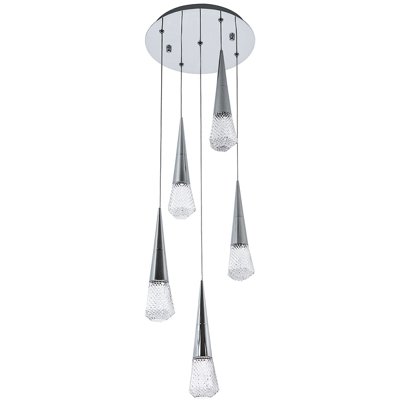 Люстра капли Acrylic Droplet Five Chrome Chandelier Хром Прозрачный Люстра капли Acrylic Droplet Five Chrome Chandelier Хром Прозрачный в Барнауле | Loft Concept