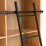 Книжный шкаф из массива сосны с металлической лестницей Burton Wood Cabinet варинант исполнения - 5 | Loft Concept в Барнауле