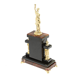 Часы настольные бронзовые из натурального камня Яшма с декором в виде Фемиды Themis Stone Clock варинант исполнения - 4 | Loft Concept в Барнауле