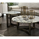 Столик журнальный с круглой мраморной столешницей Unique Stone Design варинант исполнения - 7 | Loft Concept в Барнауле