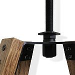 Барный стул со спинкой и металлической подставкой на 4-х деревянных ножках Коричневый Велюр Vendramin Chair варинант исполнения - 4 | Loft Concept в Барнауле