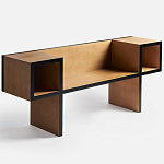 Дизайнерская скамейка  Canton  Beech and Black Bench варинант исполнения - 2 | Loft Concept в Барнауле