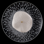 Бра с белым рельефным плафоном и стеклом с рисунком FLOW варинант исполнения - 3 | Loft Concept в Барнауле