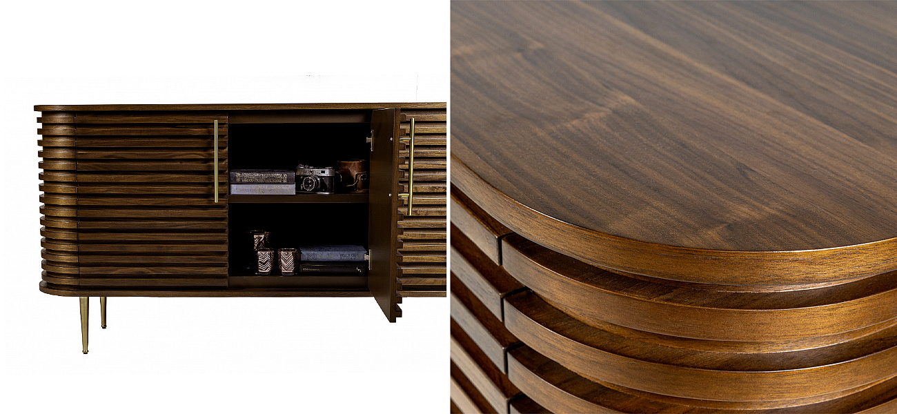 Комод Wooden Rails Шпон Орех Комод Wooden Rails Шпон Орех - Loft-Concept в Барнауле
