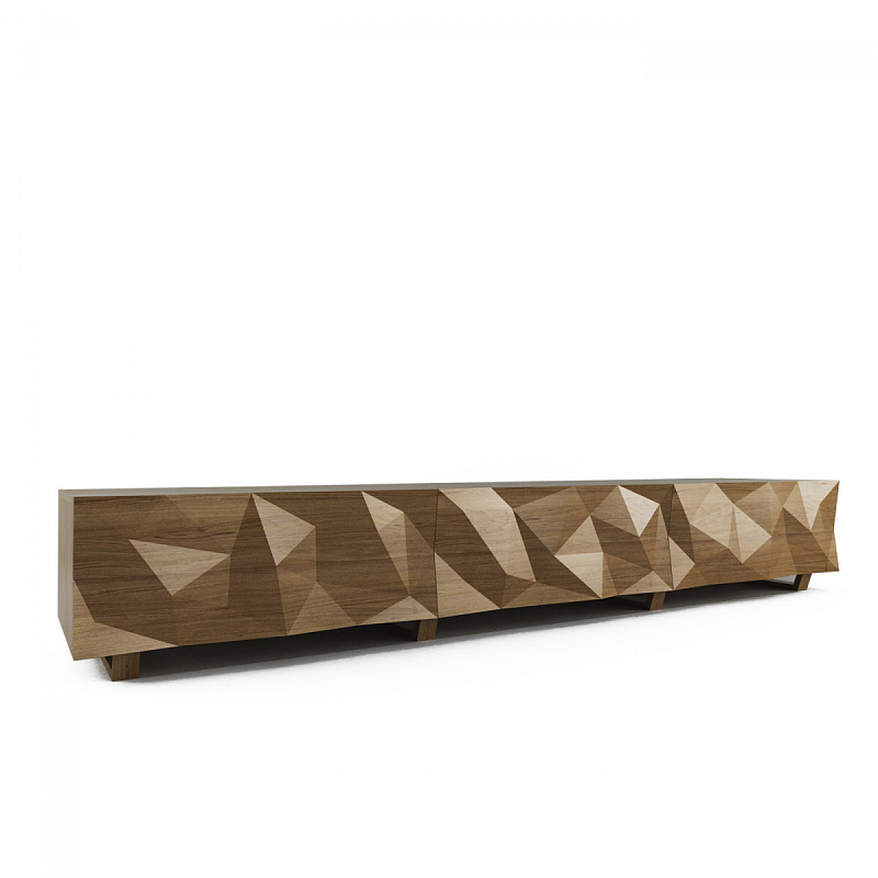Тумба для ТВ древесного цвета с большими угловыми фигурами Geometric Greece Древесина Тумба для ТВ древесного цвета с большими угловыми фигурами Geometric Greece Древесина в Барнауле | Loft Concept