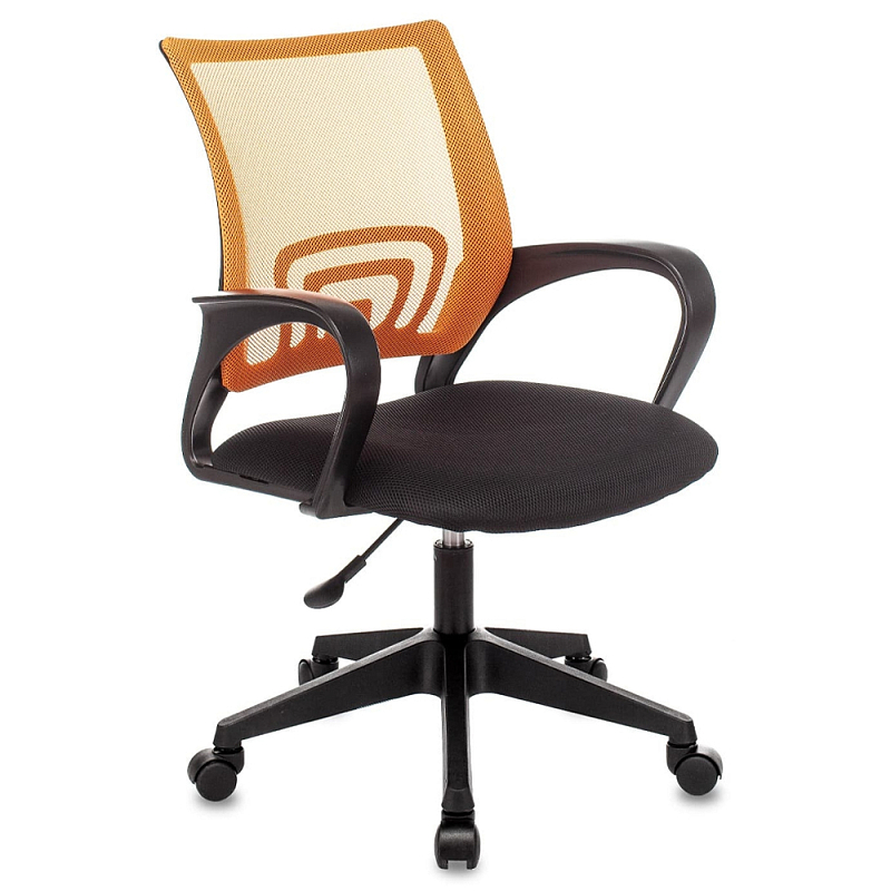 Офисное кресло с основанием из черного пластика Desk chairs Orange Черный Оранжевый Офисное кресло с основанием из черного пластика Desk chairs Orange Черный Оранжевый в Барнауле | Loft Concept