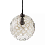 Подвесной светильник с плафоном в форме шара из стекла с рельефным узором Glass Pattern Lamp варинант исполнения - 1 | Loft Concept в Барнауле