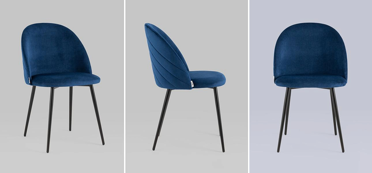 Стул Синий Велюр Miruna Leaf Chair Стул Синий Велюр Miruna Leaf Chair - Loft-Concept в Барнауле