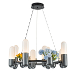 Люстра круглая серая с 8-ю светодиодными лампами Generosity варинант исполнения - 1 | Loft Concept в Барнауле