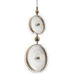 Подвесной светильник с круглым плафоном из рельефного стекла Peony Glass Gold Hanging Lamp варинант исполнения - 1 | Loft Concept в Барнауле