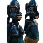 Комплект из 2-х деревянных статуэток Asmat Statuettes Dark Blue варинант исполнения - 3 | Loft Concept в Барнауле