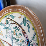 Стул из массива бука бежевый с изображением птиц и цветов Beige Green Chinoiserie Birds Garden Chair варинант исполнения - 3 | Loft Concept в Барнауле