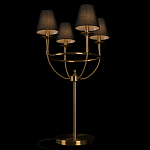 Настольная лампа на металлическом основании бронзового цвета с 4-мя черными конусовидными абажурами Dignity варинант исполнения - 4 | Loft Concept в Барнауле