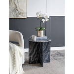 Столик кофейный с столешницей из черного мрамора Compact Black Marble Table варинант исполнения - 7 | Loft Concept в Барнауле