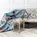 Трехместный диван на металлическом каркасе с цветочным принтом в стиле шинуазри Chinoiserie Birds on a Tree Sofa варинант исполнения - 4 | Loft Concept в Барнауле