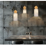 Подвесной светильник светодиодный с цилиндрическим плафоном Stone Helios варинант исполнения - 2 | Loft Concept в Барнауле