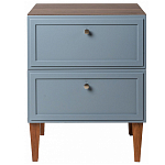 Тумба прикроватная серая из массива бука с 2-мя ящиками Wenge Light варинант исполнения - 2 | Loft Concept в Барнауле