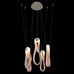 Подвесной светильник белого цвета с 6-ю изогнутыми плафонами Flow Loop варинант исполнения - 5 | Loft Concept в Барнауле