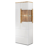 Шкаф-витрина с ящиками и 2-мя дверками с белым глянцевым фасадом Grace of Furniture варинант исполнения - 2 | Loft Concept в Барнауле