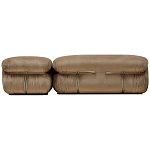 Дизайнерский угловой диван с велюровой светло-коричневой обивкой Fosse Sofa варинант исполнения - 4 | Loft Concept в Барнауле